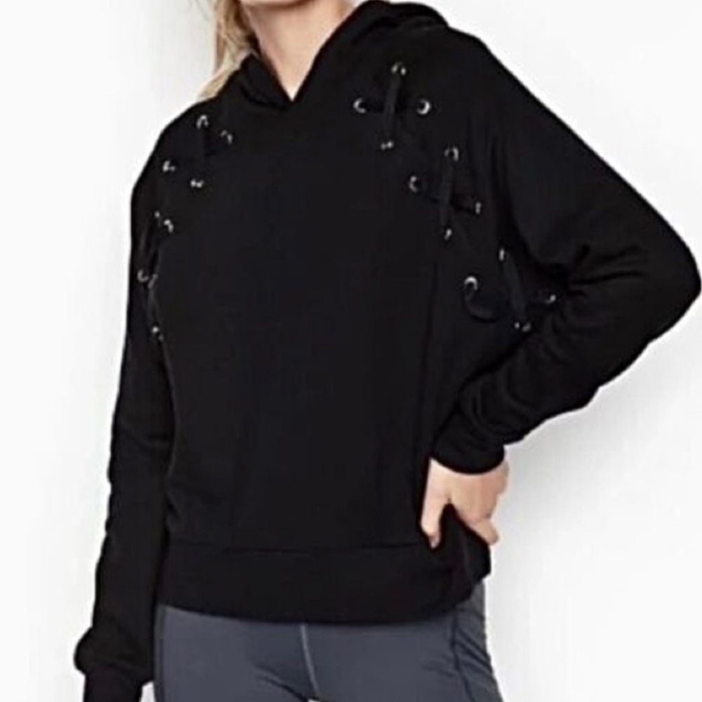 Victoria’s Secret Sport Pullover Hoodie with Criss Cross Lace-up Accents Size S